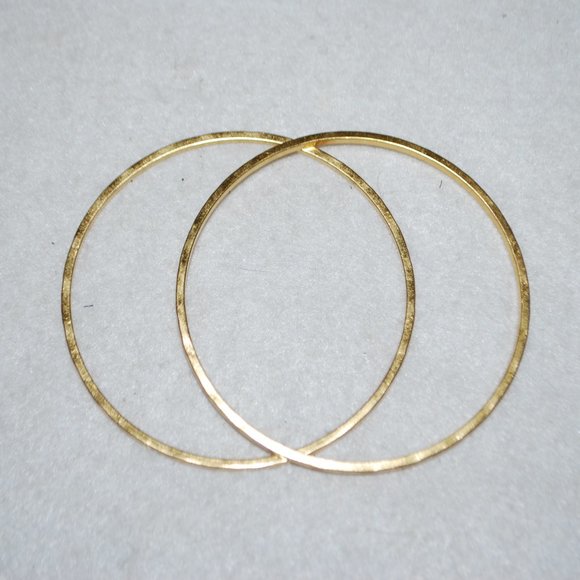 Set of Two Hammered Bangle Bracelets - Picture 3 of 5